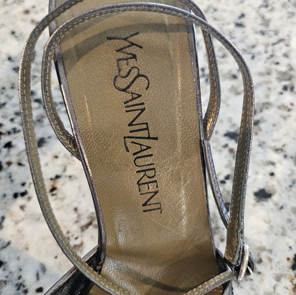Vintage Yves Saint Laurent Metallic Mesh Heels - Picture 3 of 9